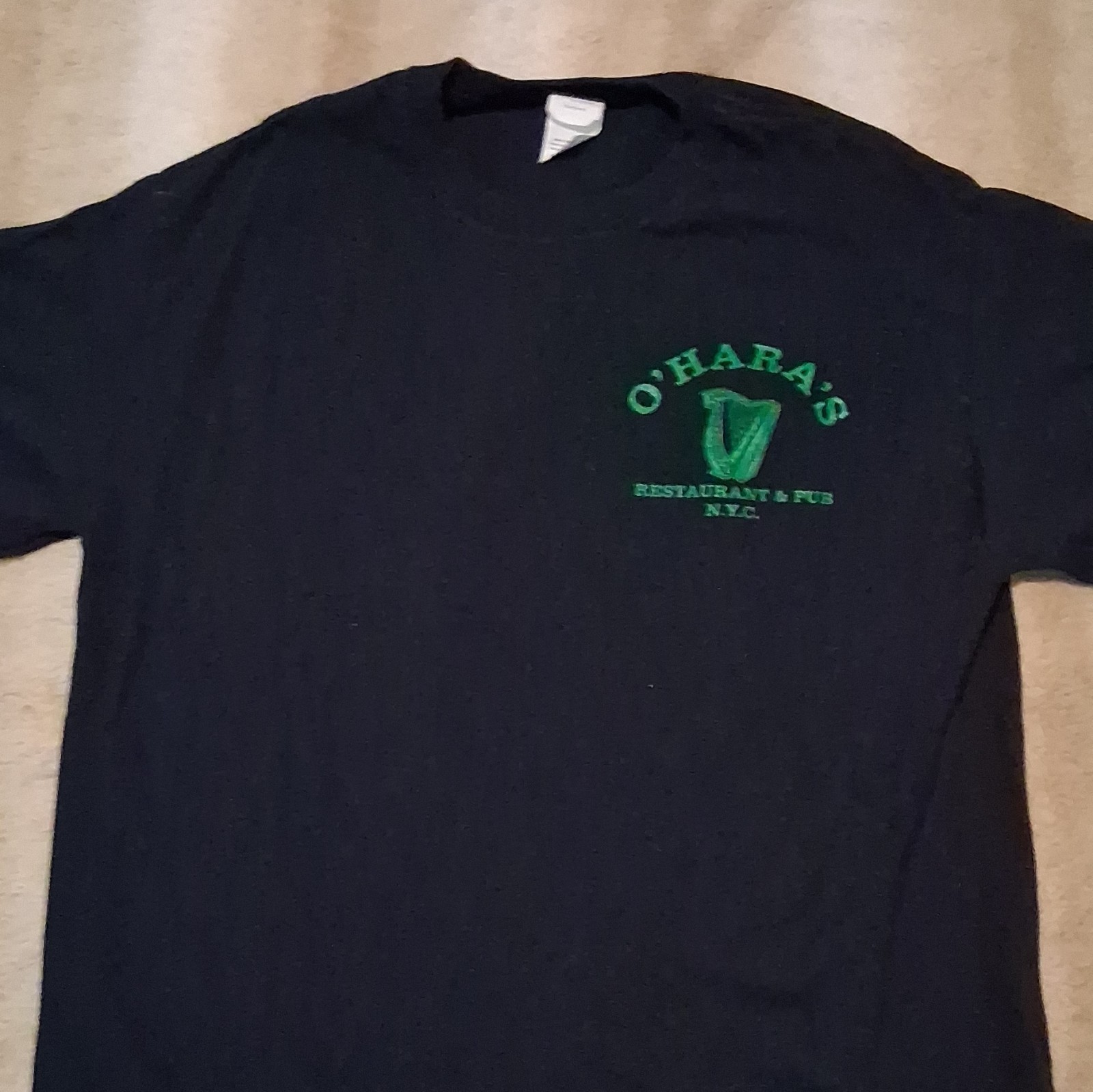 O’Hara’s NYC 9/11 Double-Sided Graphic Logo Tee M Black Crew Neck Mens