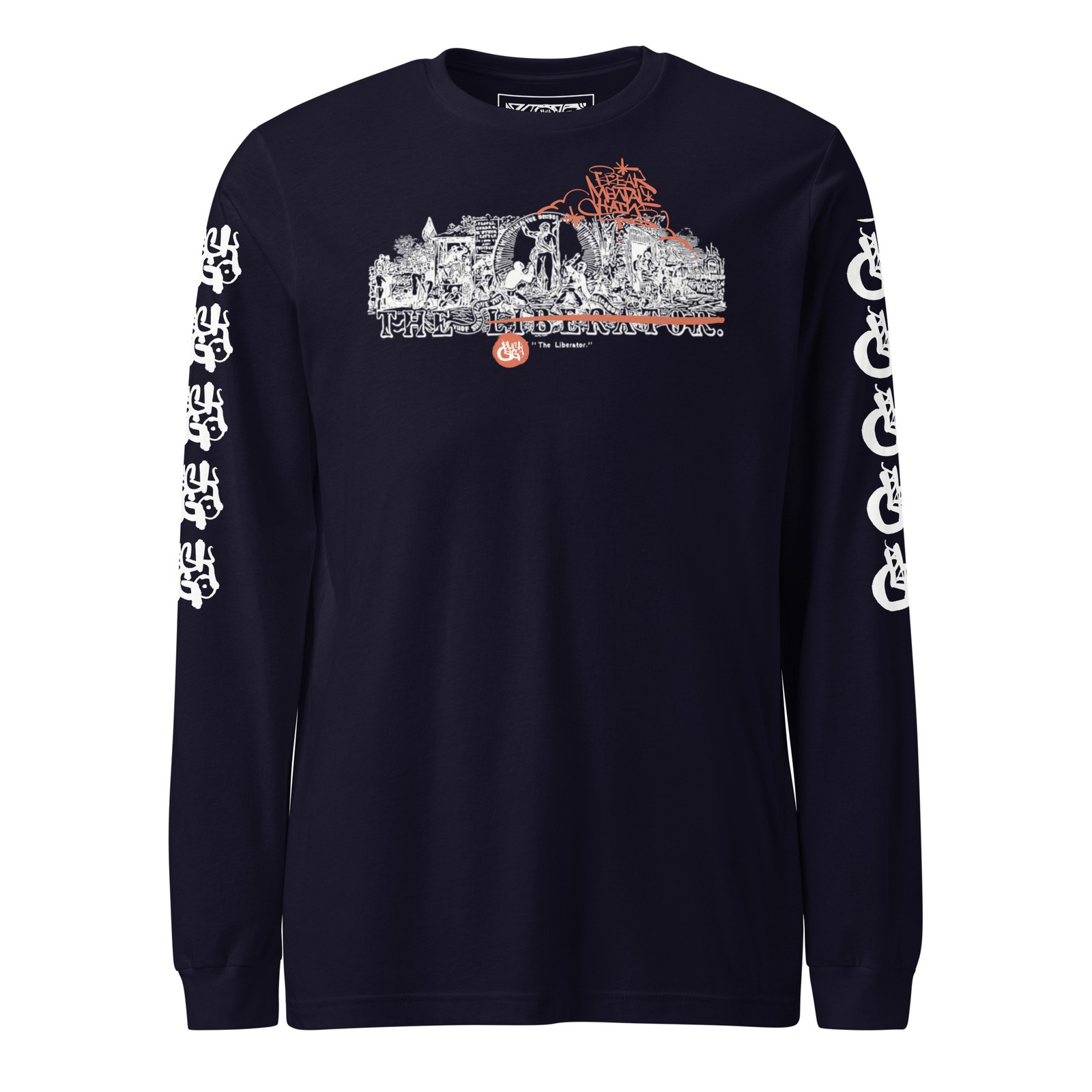 BlackCargo Unisex Long Sleeve Tee Sustainable Streetwear Navy XS S M L XL 2XL