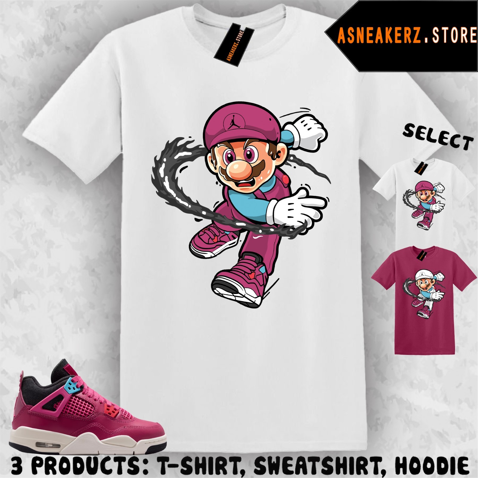 Shirt Matching AJ 4 She’s A Star GS 2026 Match Sneaker Sneakerhead Mario T-Shirt