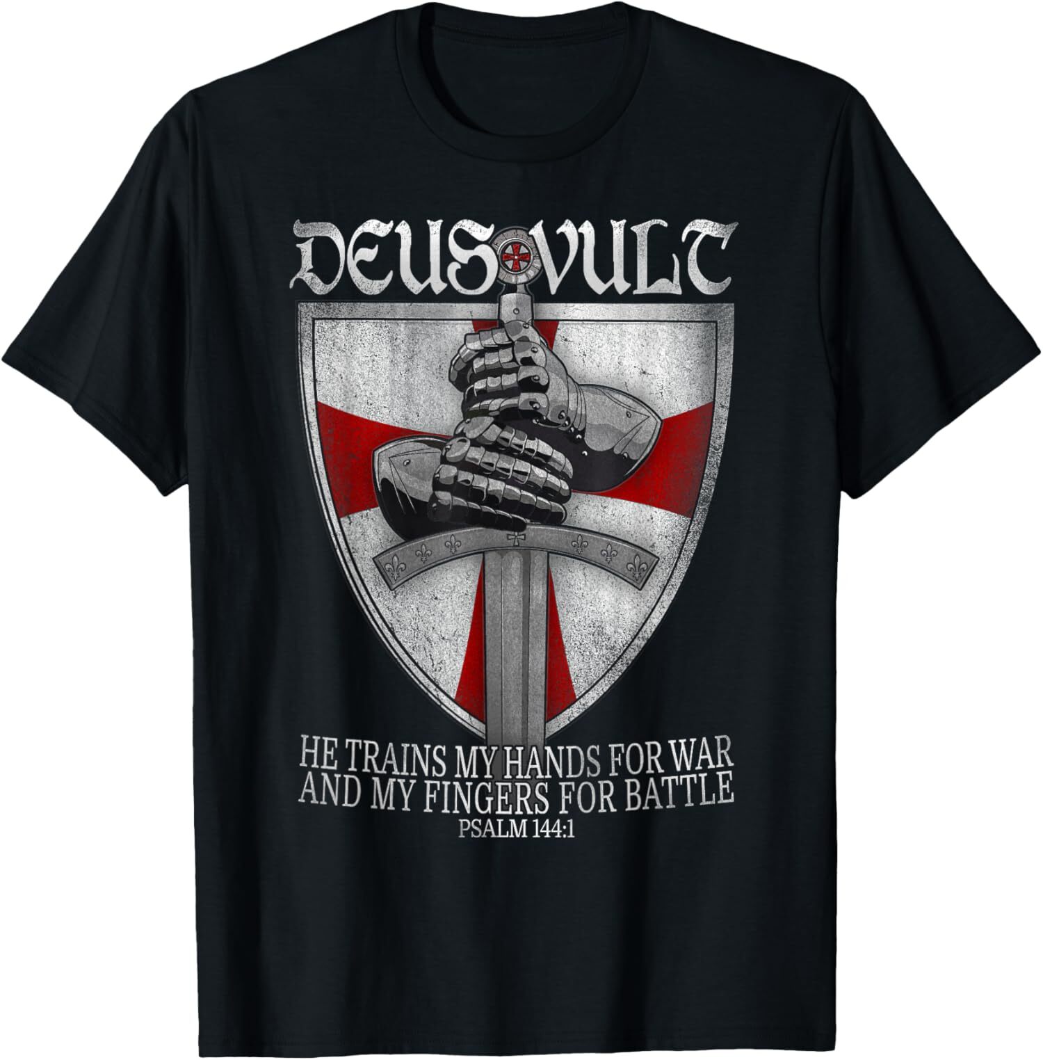 NEW LIMITED Deus Vult He Trains My Hands For War Templar Knights T-Shirt S-3XL