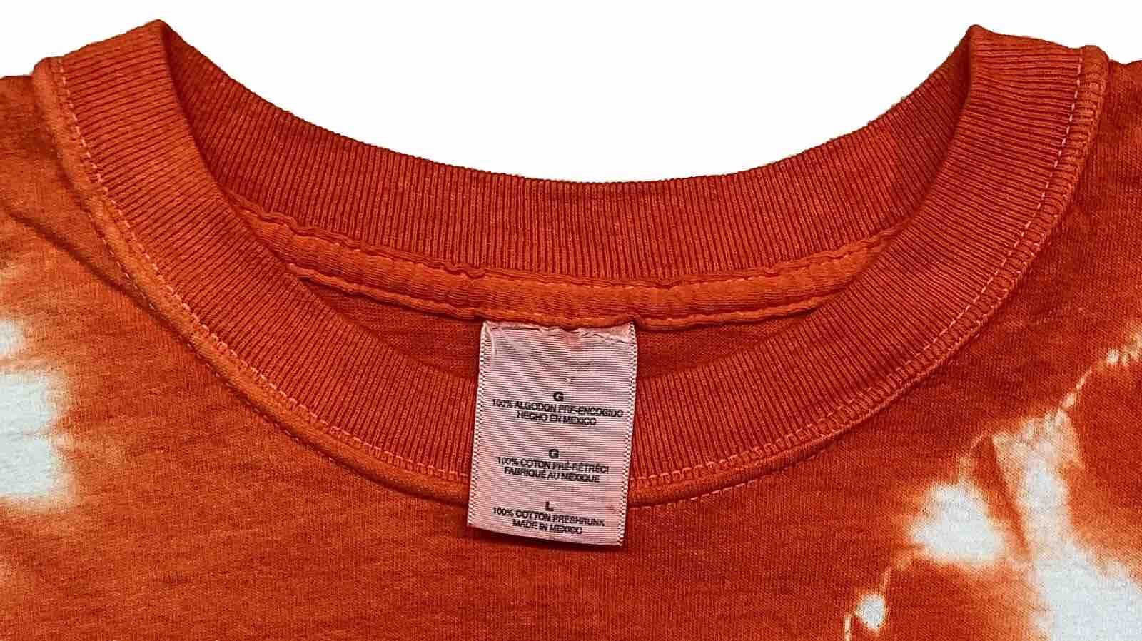 Tie Dye T-Shirt Size Large Orange & White 100% Cotton