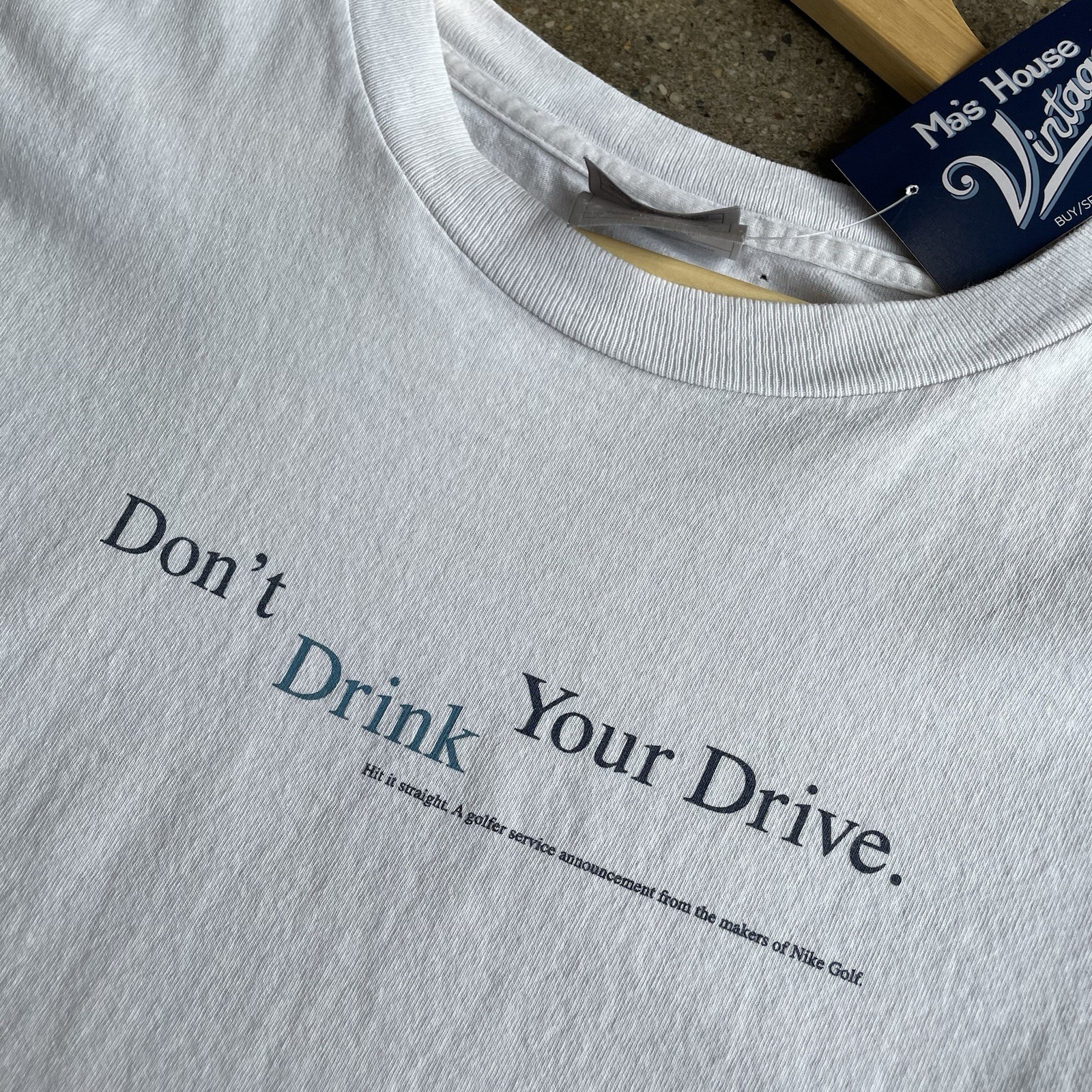 Vintage Nike “Don’t Drink Your Drive” Golf T-Shirt Sz Large Y2K 90s Tiger Woods