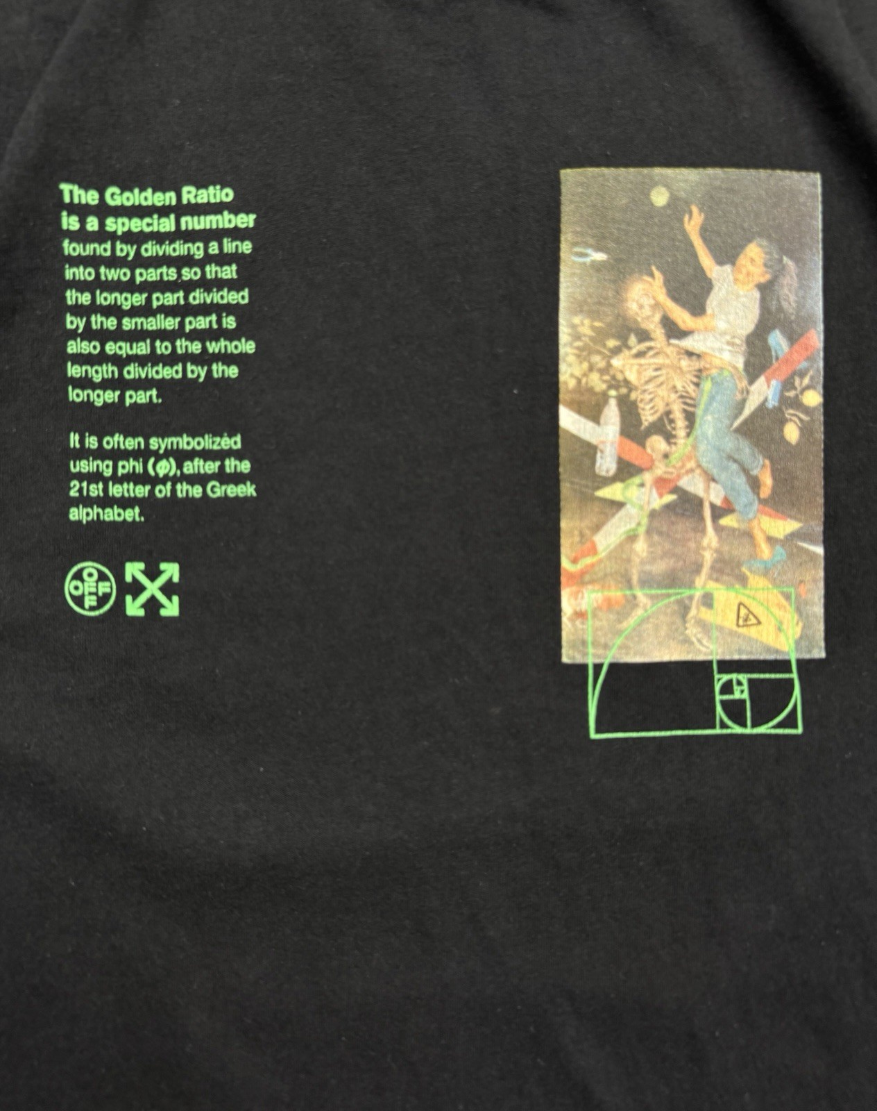 Off-White “Golden Ratio” Pascal Skeleton Graphic Black T-Shirt