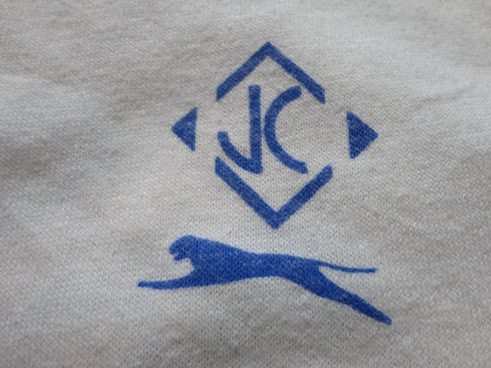 Vintage White Red Blue JC Soccer RINGER Jersey Shirt Adult M 50-50 USA Rare