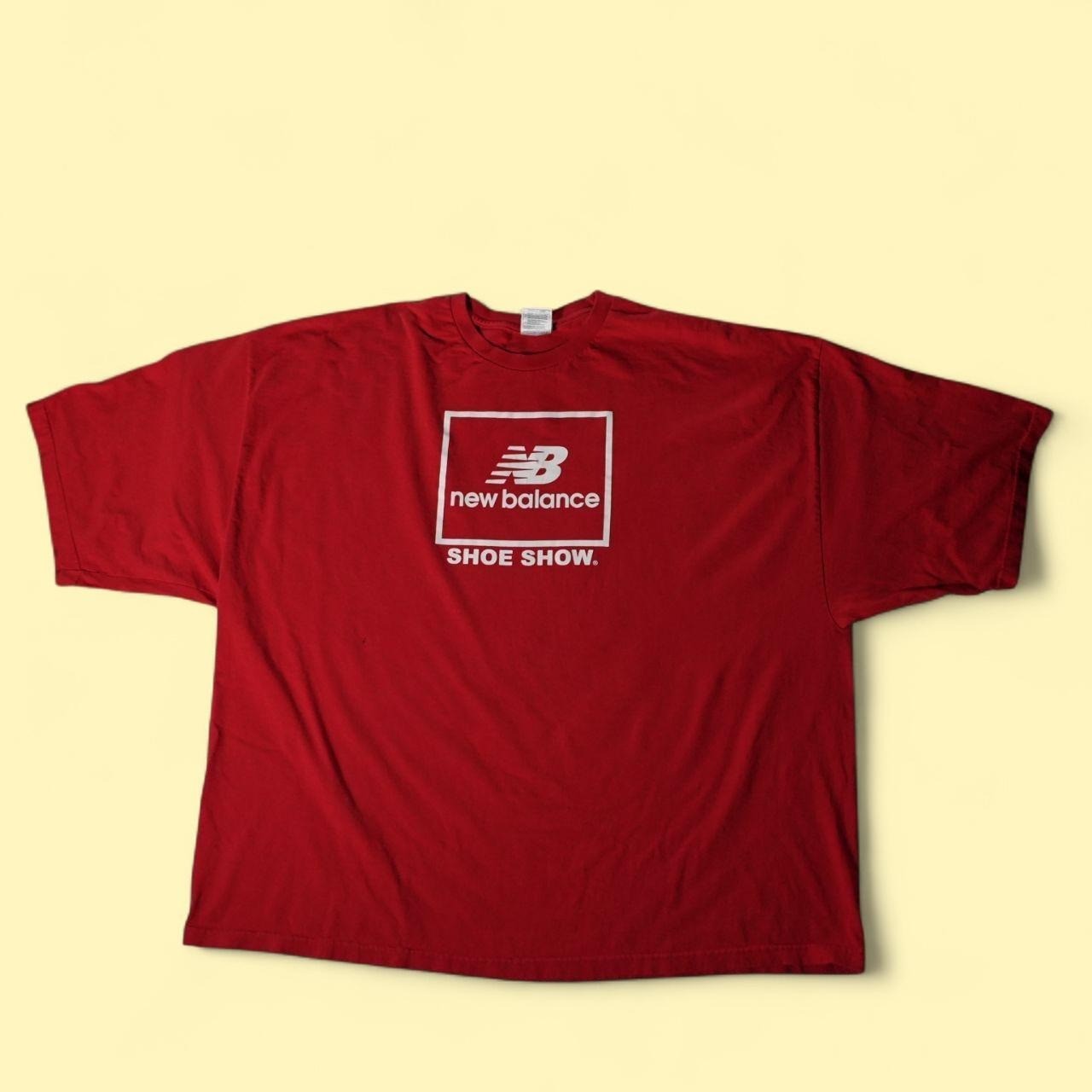 New Balance Shoe Show Graphic T-Shirt Mens 6XL Red Good Oversized Cotton Tee