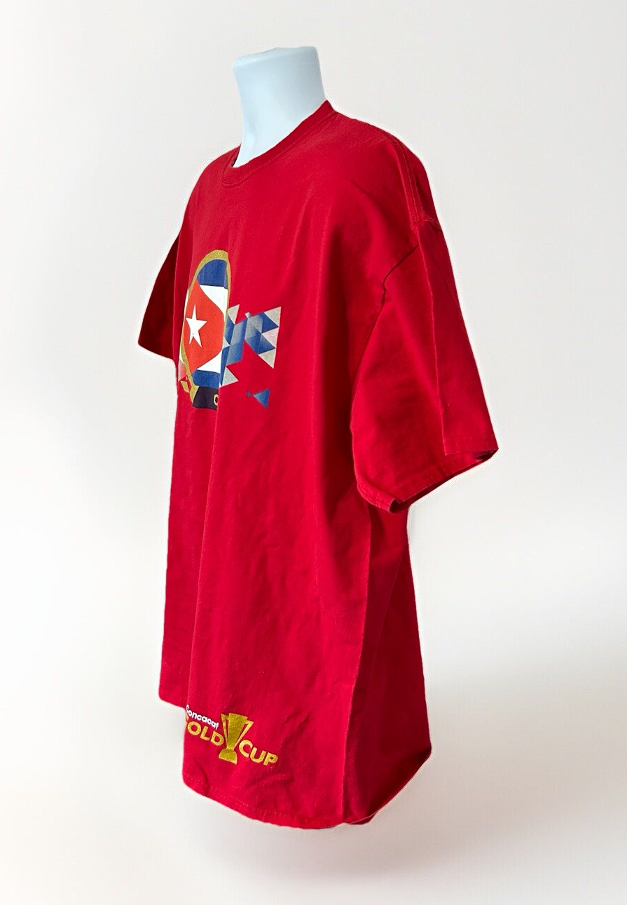 Cuba Soccer National Team Gold Cup Shirt Men 2XL Red Short Sleeve Cuban Flag