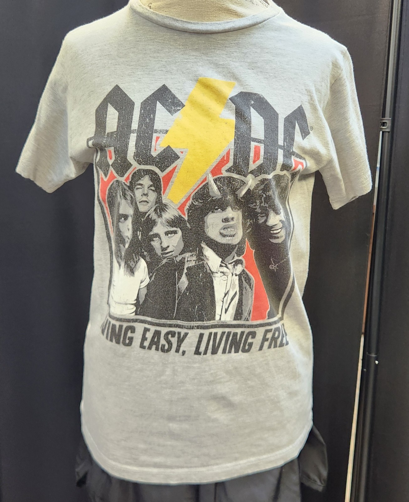 AC/DC “Living Easy, Living Free” Graphic Band T-Shirt – Size Small