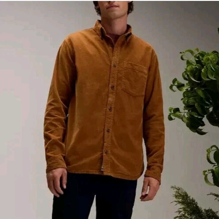 ALPINE DESIGN ‘ CORD SHIRT ‘ MENS ‘ PRE-WASHED ‘ BROWN KHAKI – MEDIUM