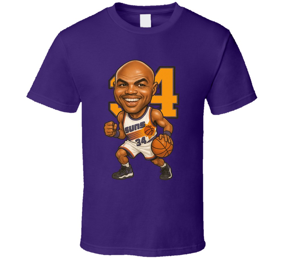 Charles Barkley Phoenix Basketball Sports Caricature T Shirt