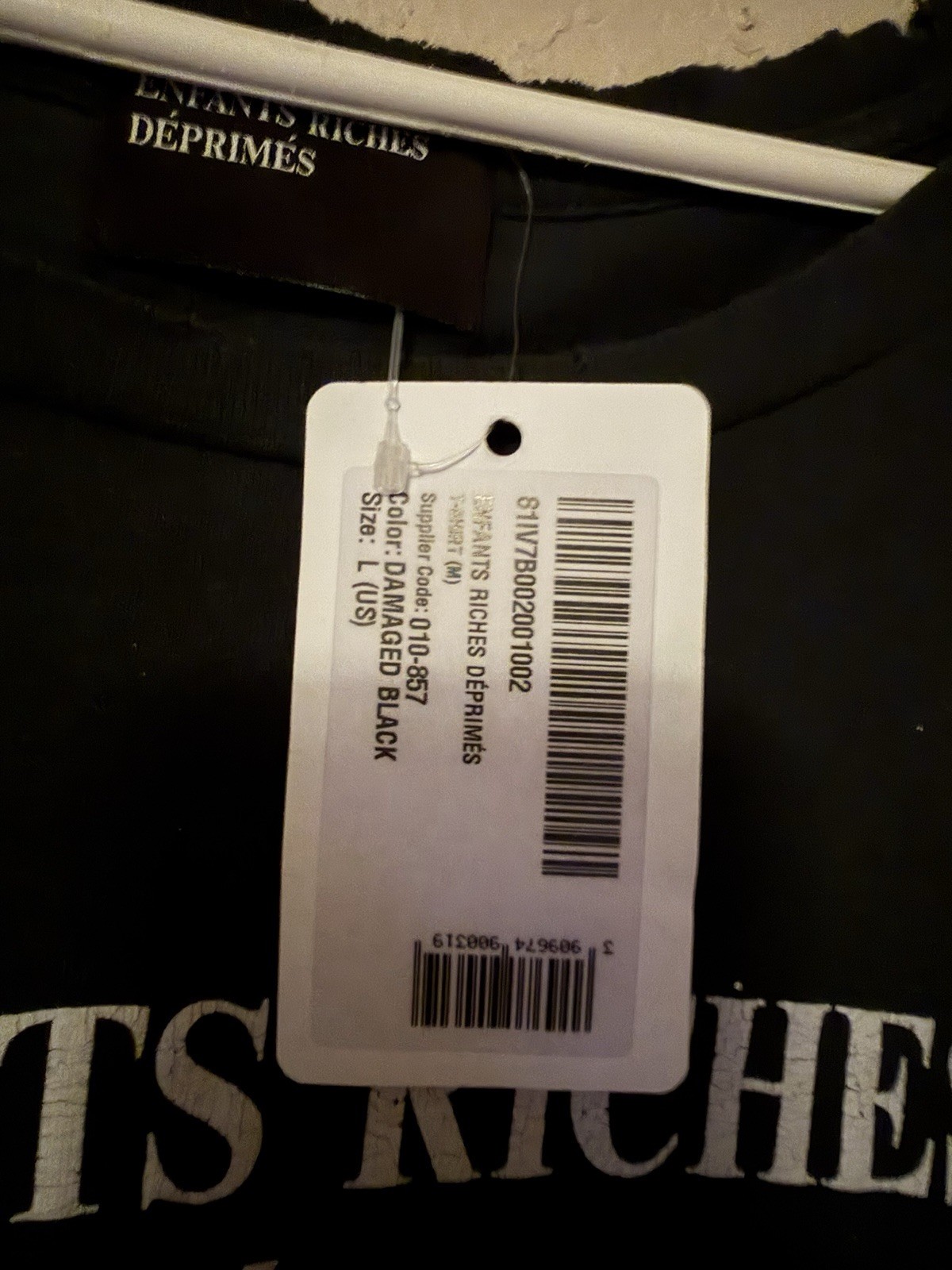 Enfants Riches Deprimes T-Shirt “DAMAGED BLACK’ CLASSIC LOGO TEE