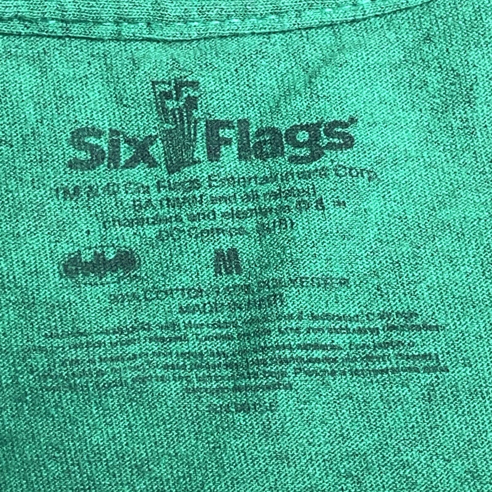 Six Flags Men’s Graphic T-shirt Team THE Joker Green Short Sleeve Medium
