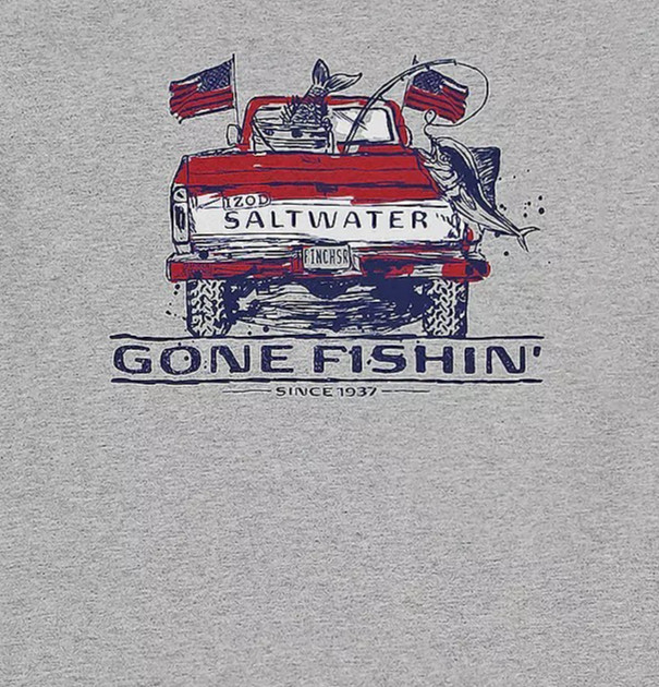 New Men’s 3XLT Big & Tall IZOD Saltwater Relaxed Classics Gone Fishin T-Shirt