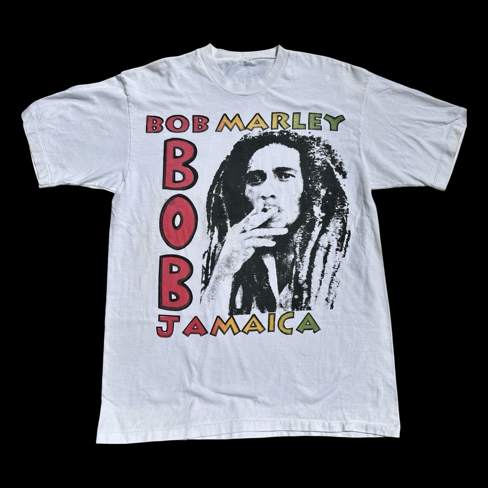 Vintage Bob Marley L Single Stitch Tee-Shirt 70s Graphic Rasta Reggae Jamaica