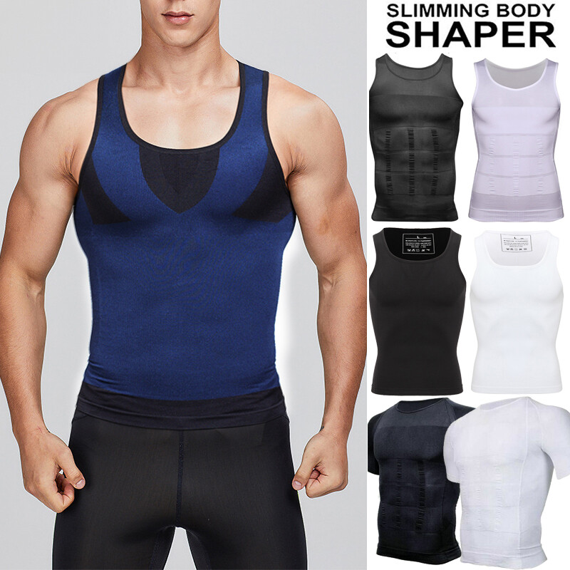Men’s Toning Vest Compression Shirt Tank Gynecomastia Belly Control Body Shaper