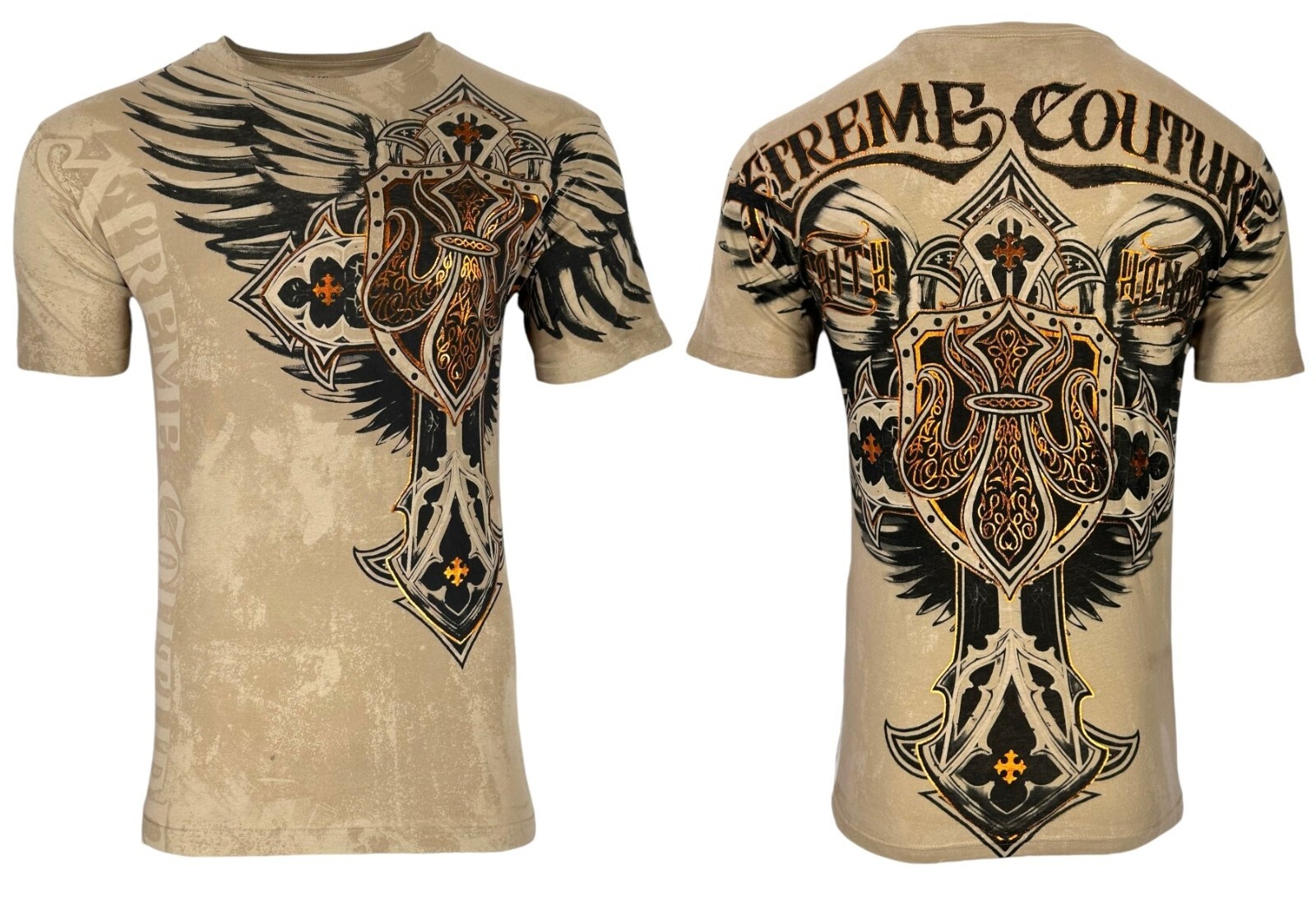 Xtreme Couture by Affliction Men’s T-Shirt LOCKDOWN Biker Cross S-3XL