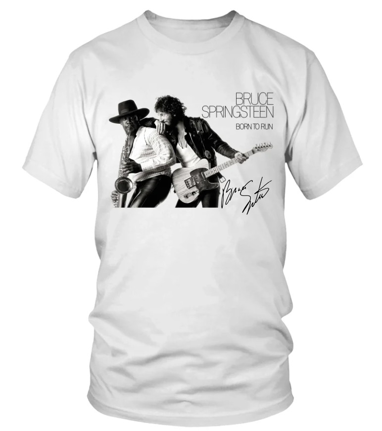 Vintage Bruce Springsteen Born To Run Cotton White S-5XL Unisex Shirt AG379