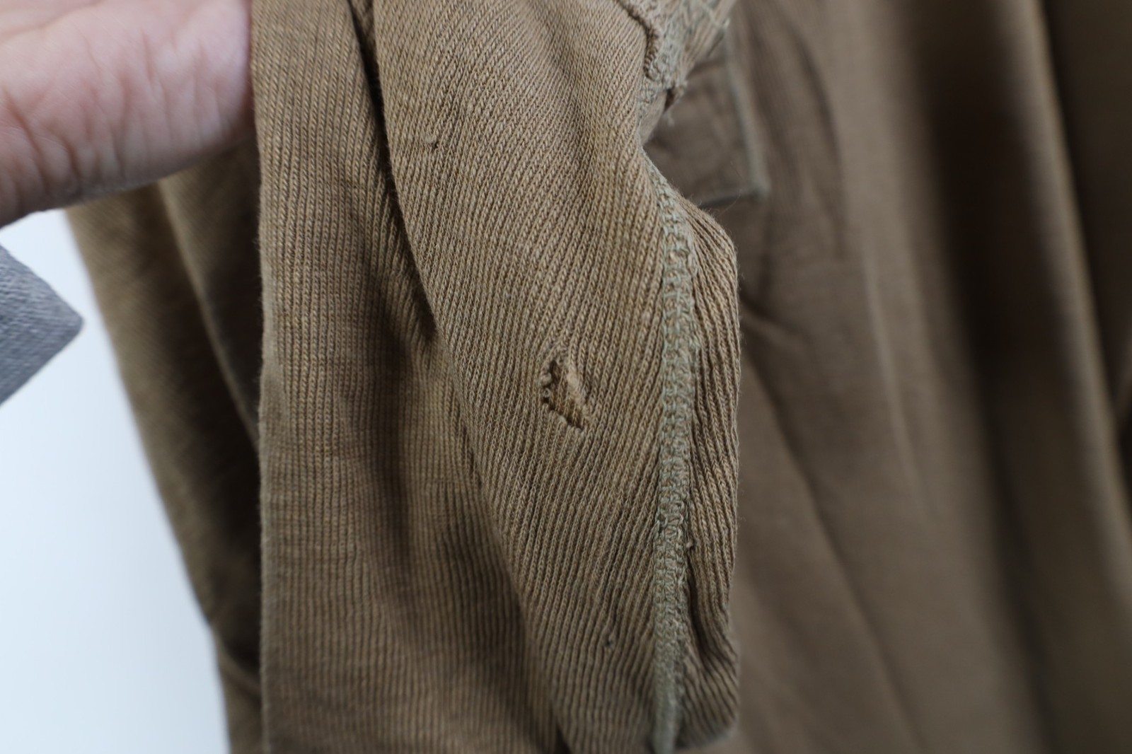 Vtg USGI Mens XL Thrashed Wool Blend Ribbed Knit Henley Undershirt T-Shirt USA