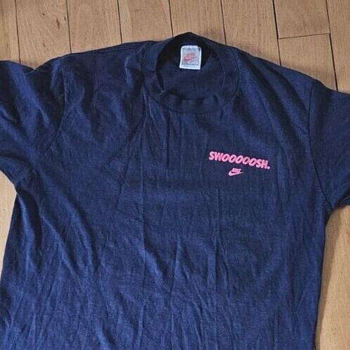 Vintage 80s 90s Nike SWOOSH Spellout Logo T-Shirt XL Single Stitch