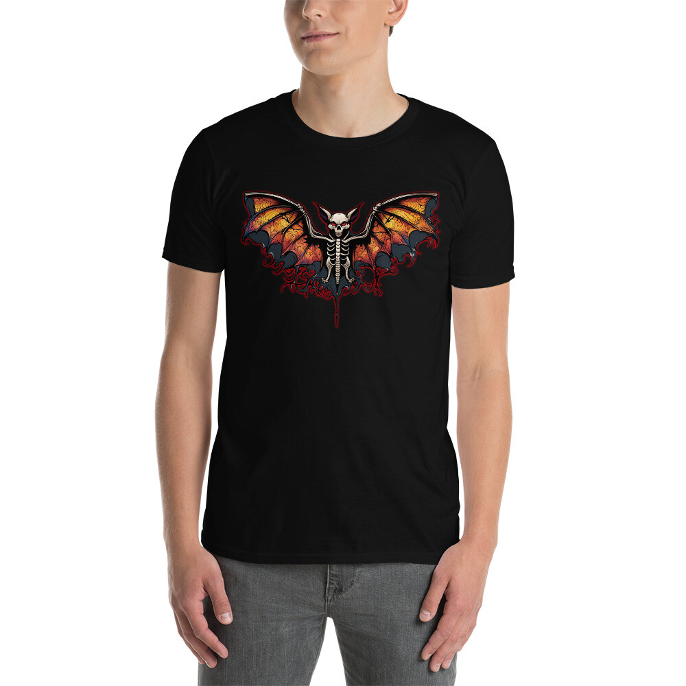 Vampire Bat Skeleton Rib Cage Halloween Short-Sleeve T-Shirt