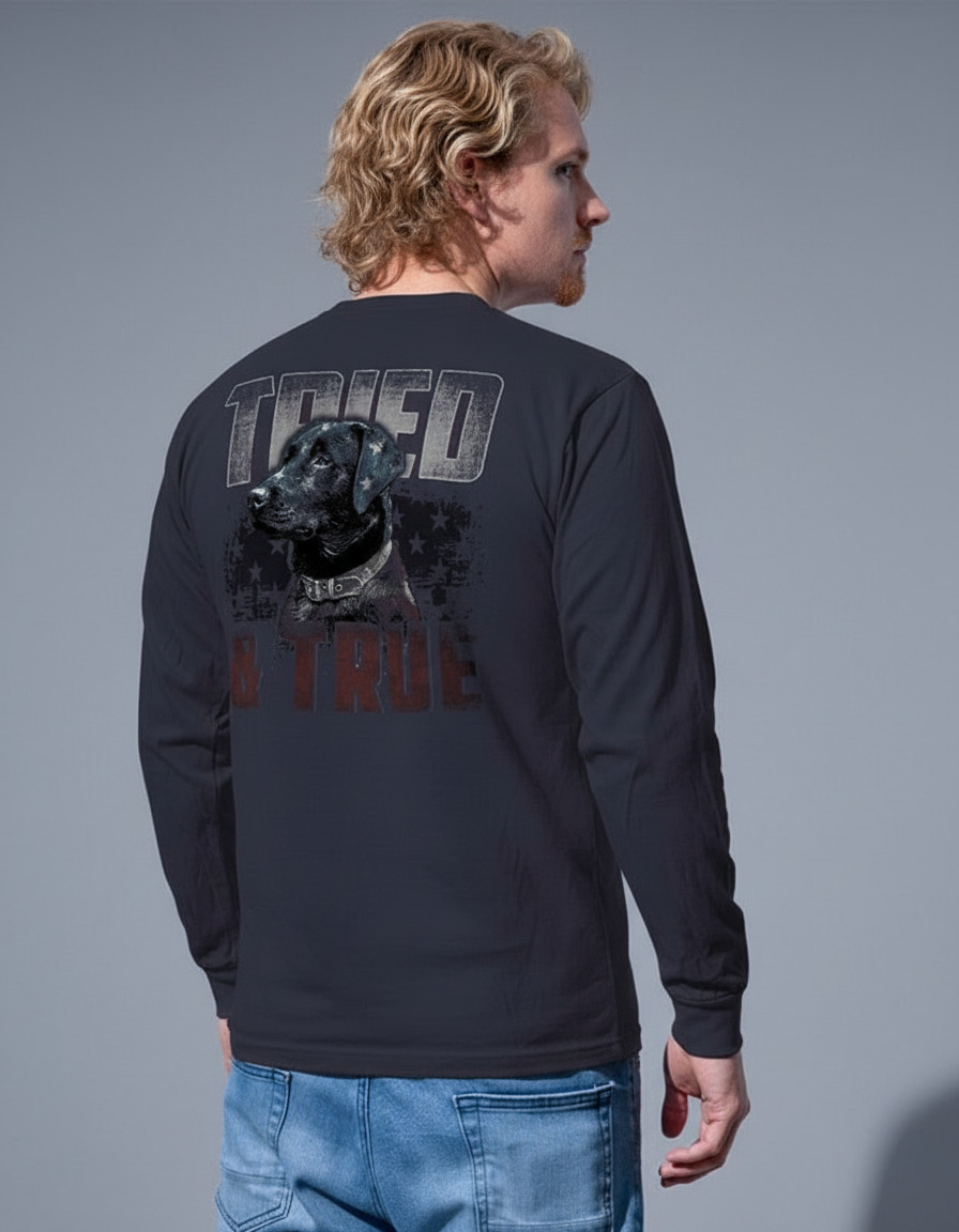 Tried & True American Lab Long Sleeve Tee T-Shirt Anchor Slate