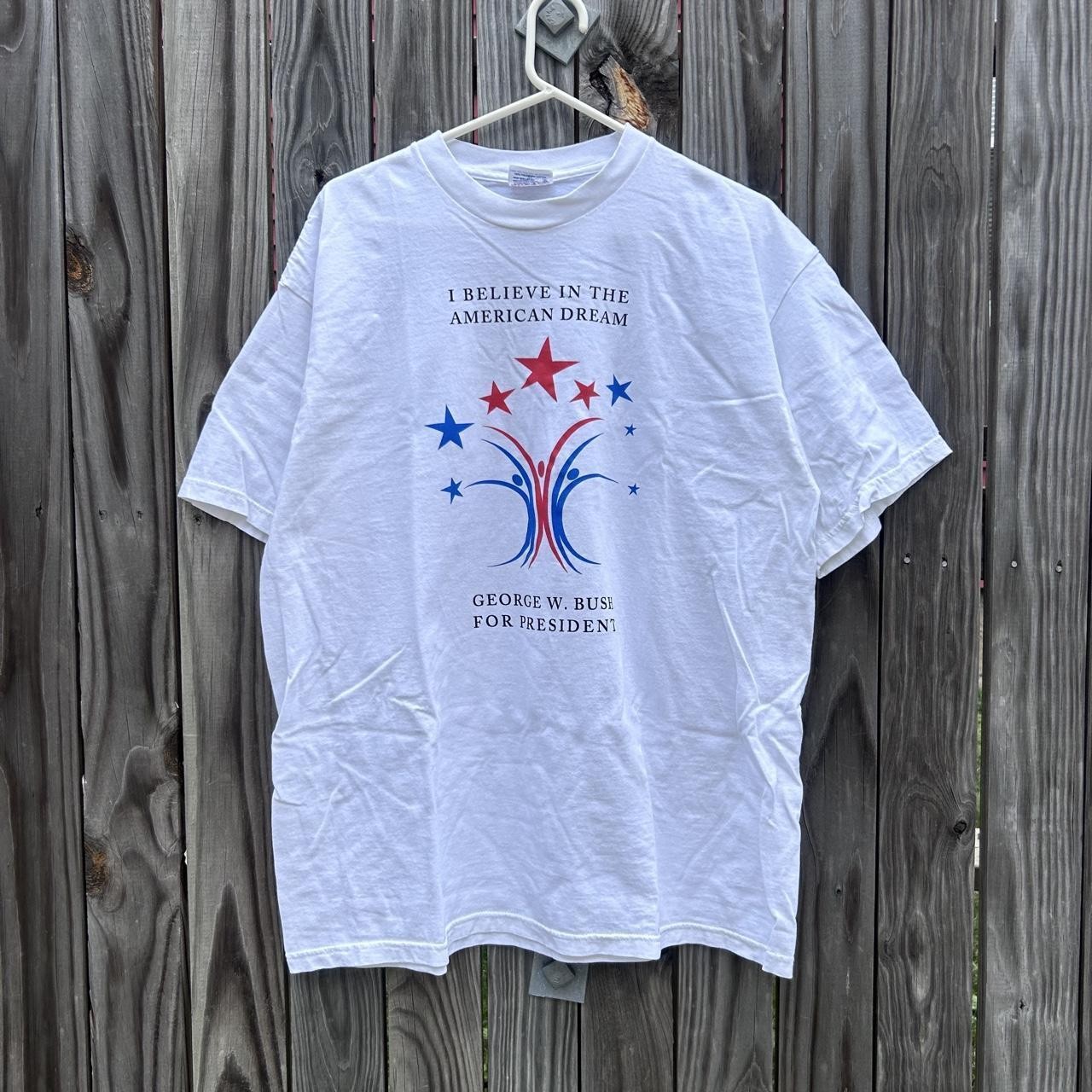 Vintage 00s George W. Bush campaign promotional white cotton tee