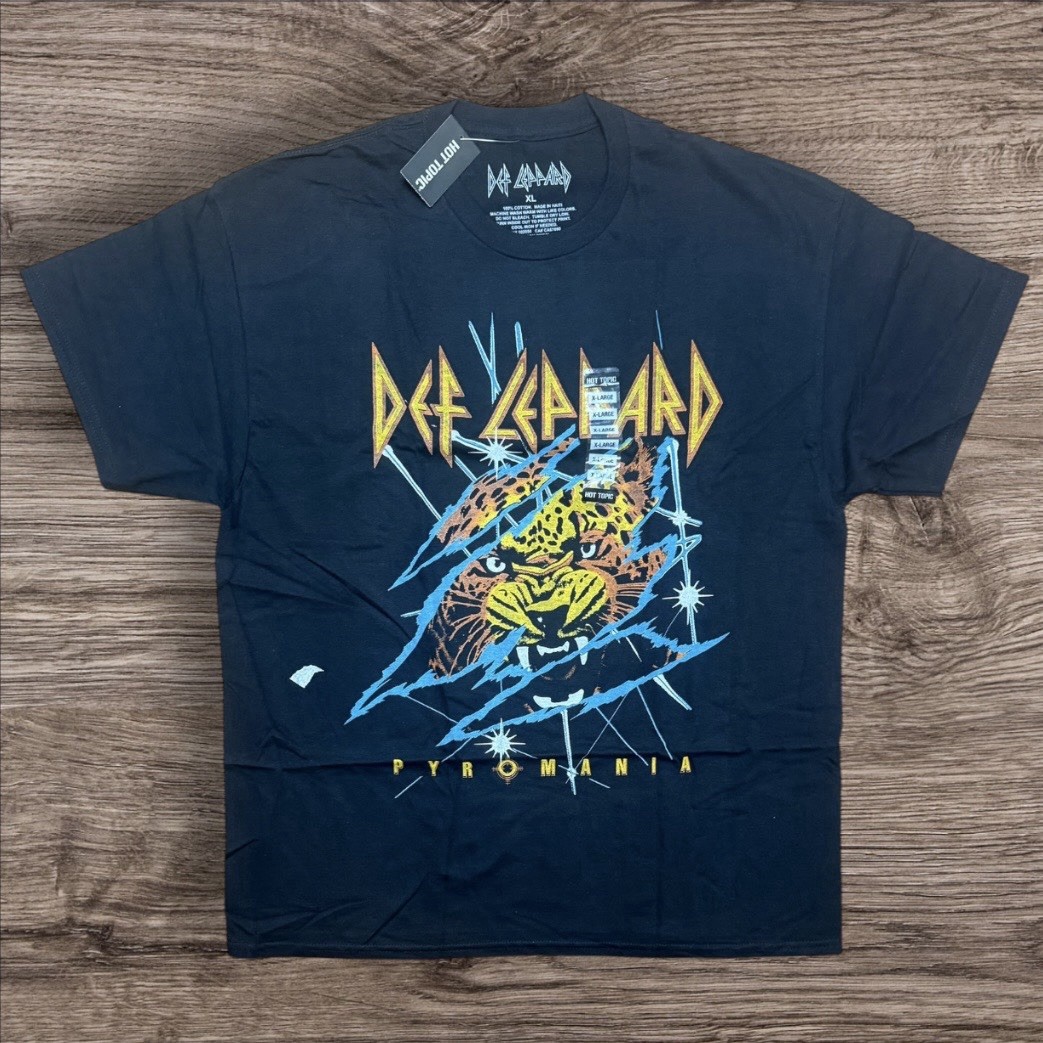 Def Leppard Pyromania Black T-Shirt Size X-Large