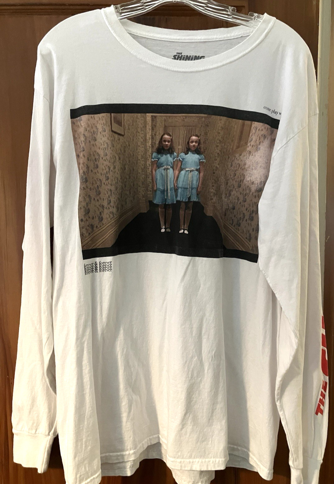 The Shining by Stephen King Promo T-Shirt L TWINS “come play with us”