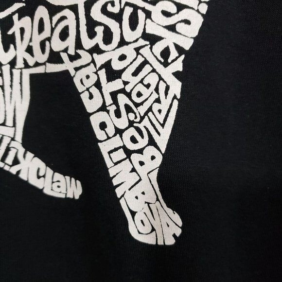 LA Pop Art long sleeve cat shirt made of words men’s size small