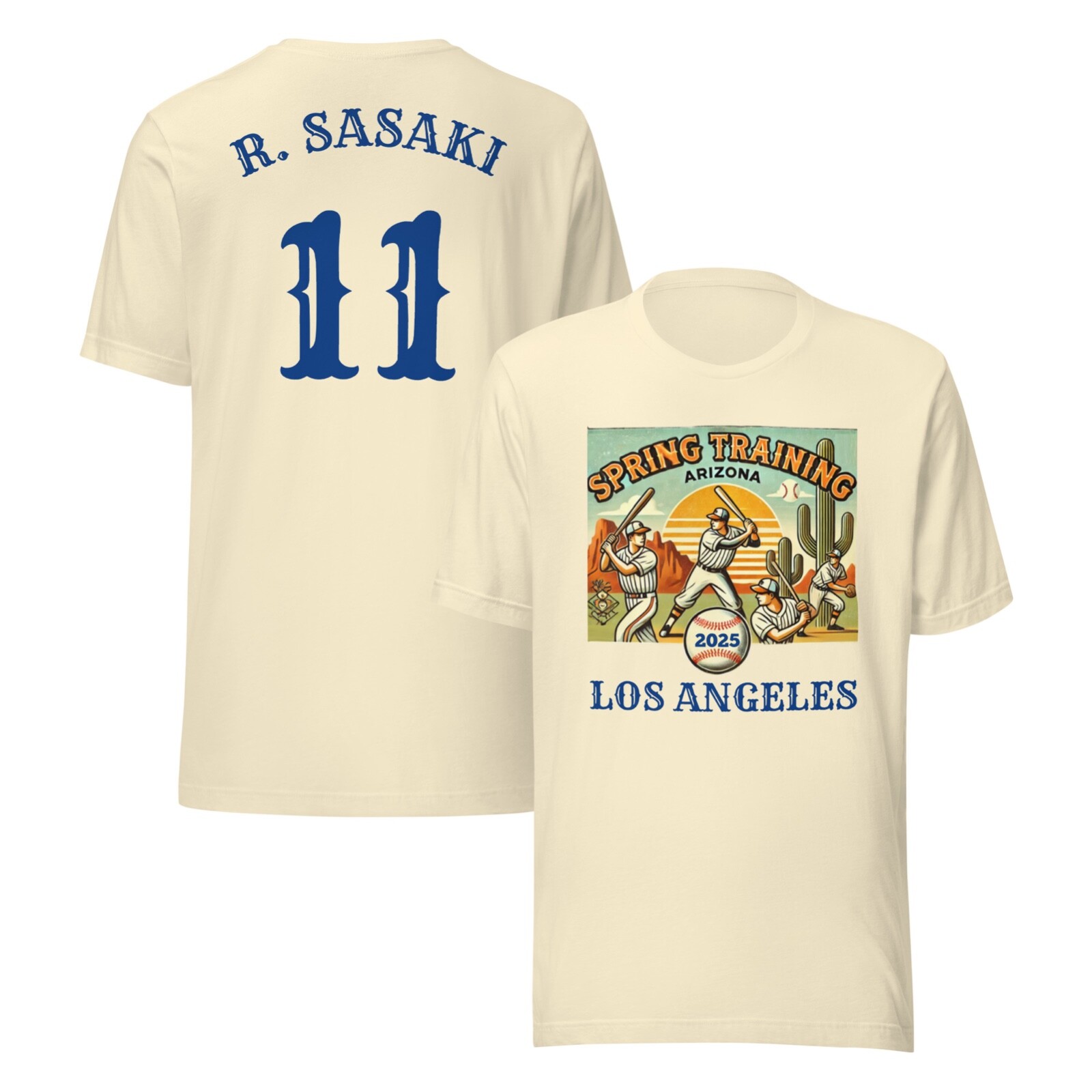 LOS ANGELES DODGERS SHIRT – ROKI SASAKI – 2025 SPRING TRAINING – ALL SIZES