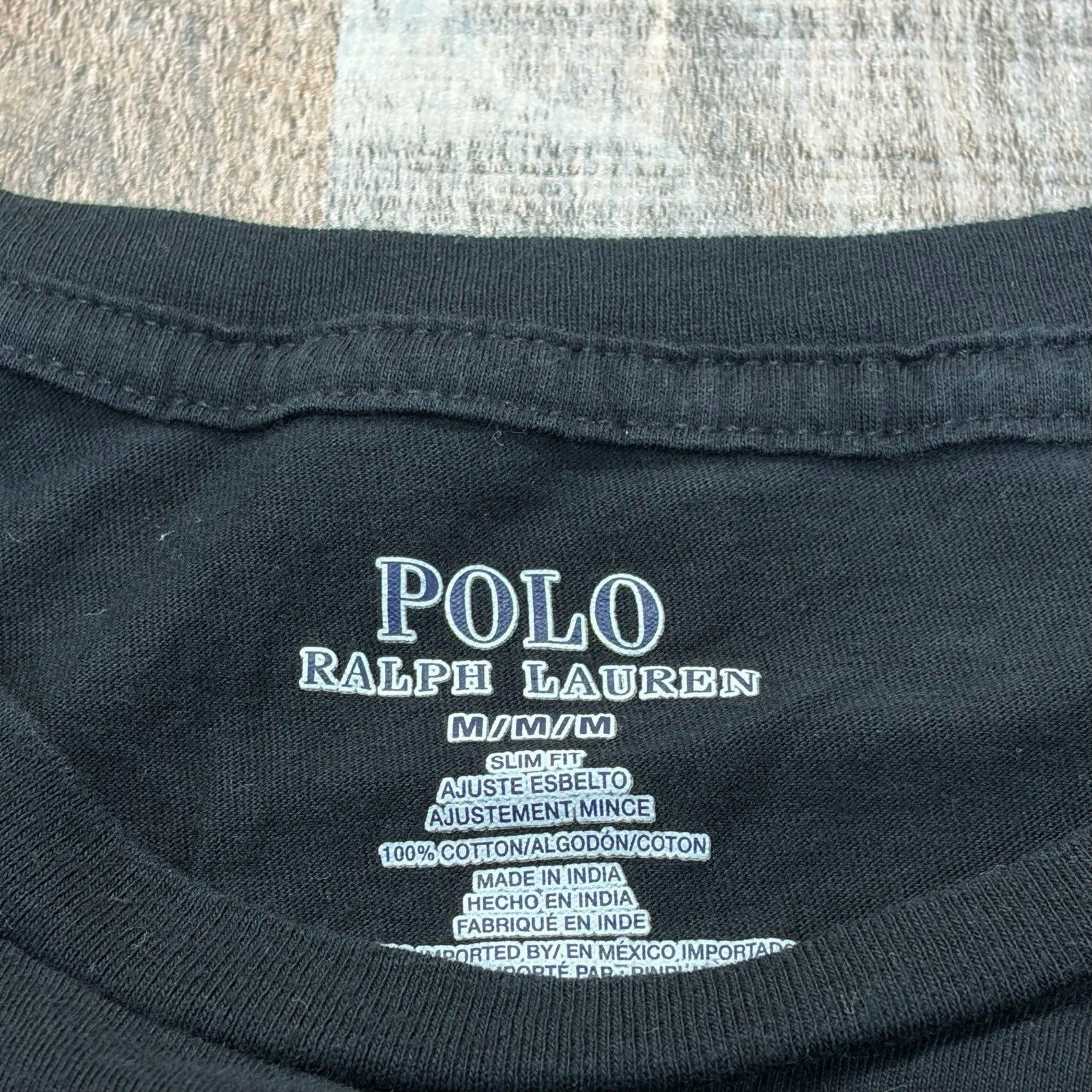 Polo Ralph Lauren T Shirt Mens M Black Pony Logo Crew Neck Classic Cotton