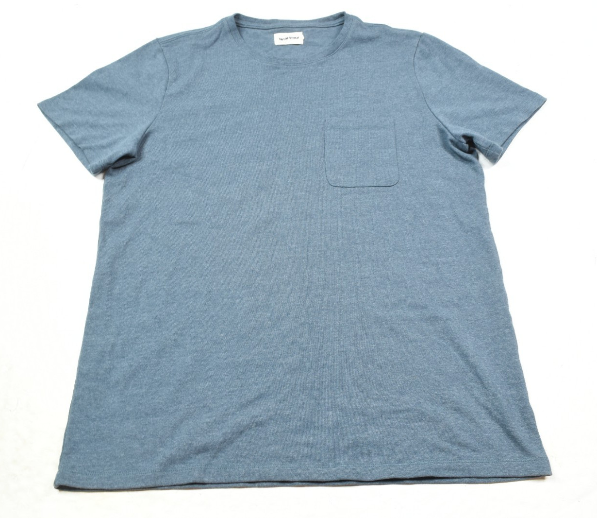 Taylor Stitch Essential Pocket Tee Mens 42 Blue Cotton Blend Short Sleeve Crew