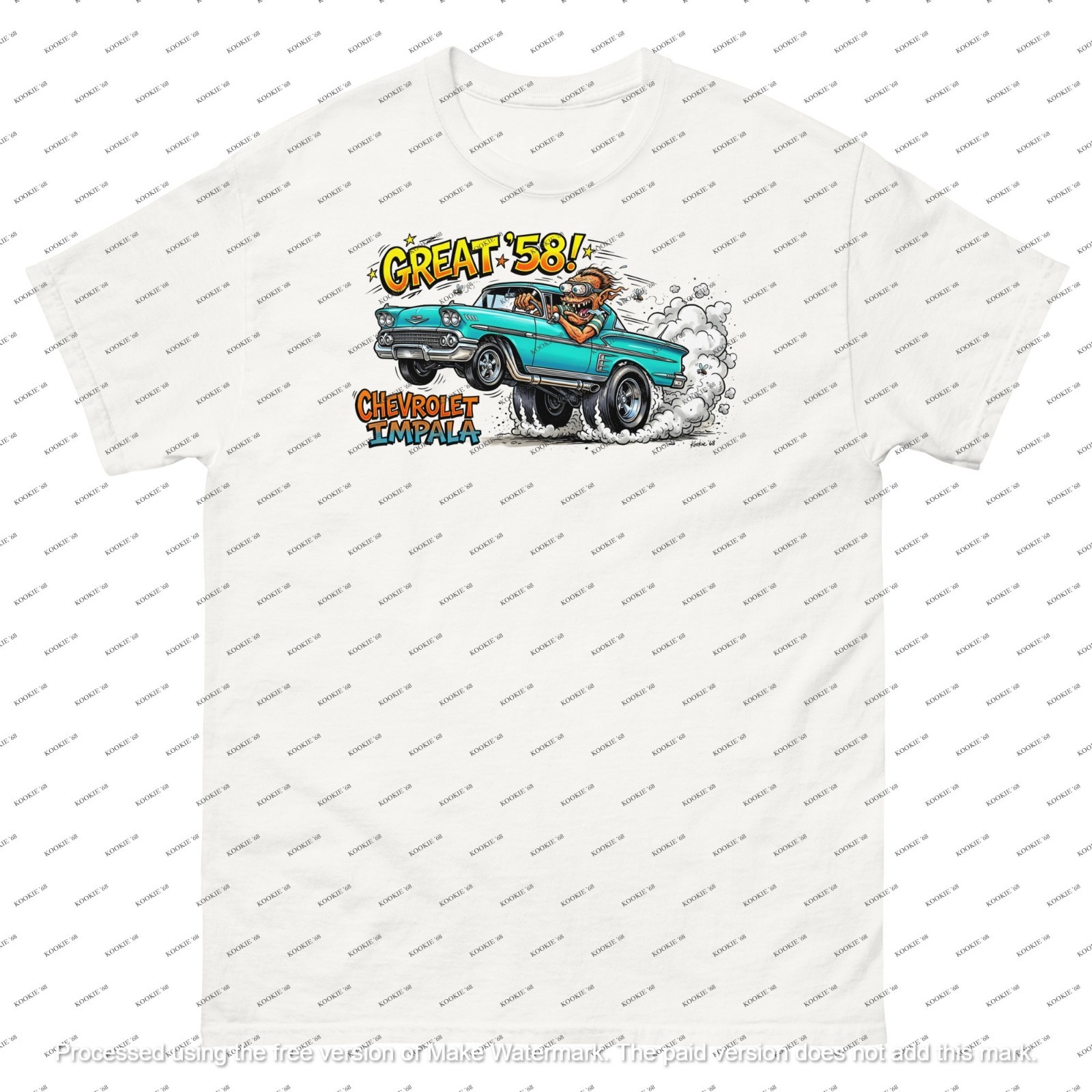 ’58 Chevy Impala New Roth Style Pro Street Machine Gasser Monster Weirdo T-Shirt