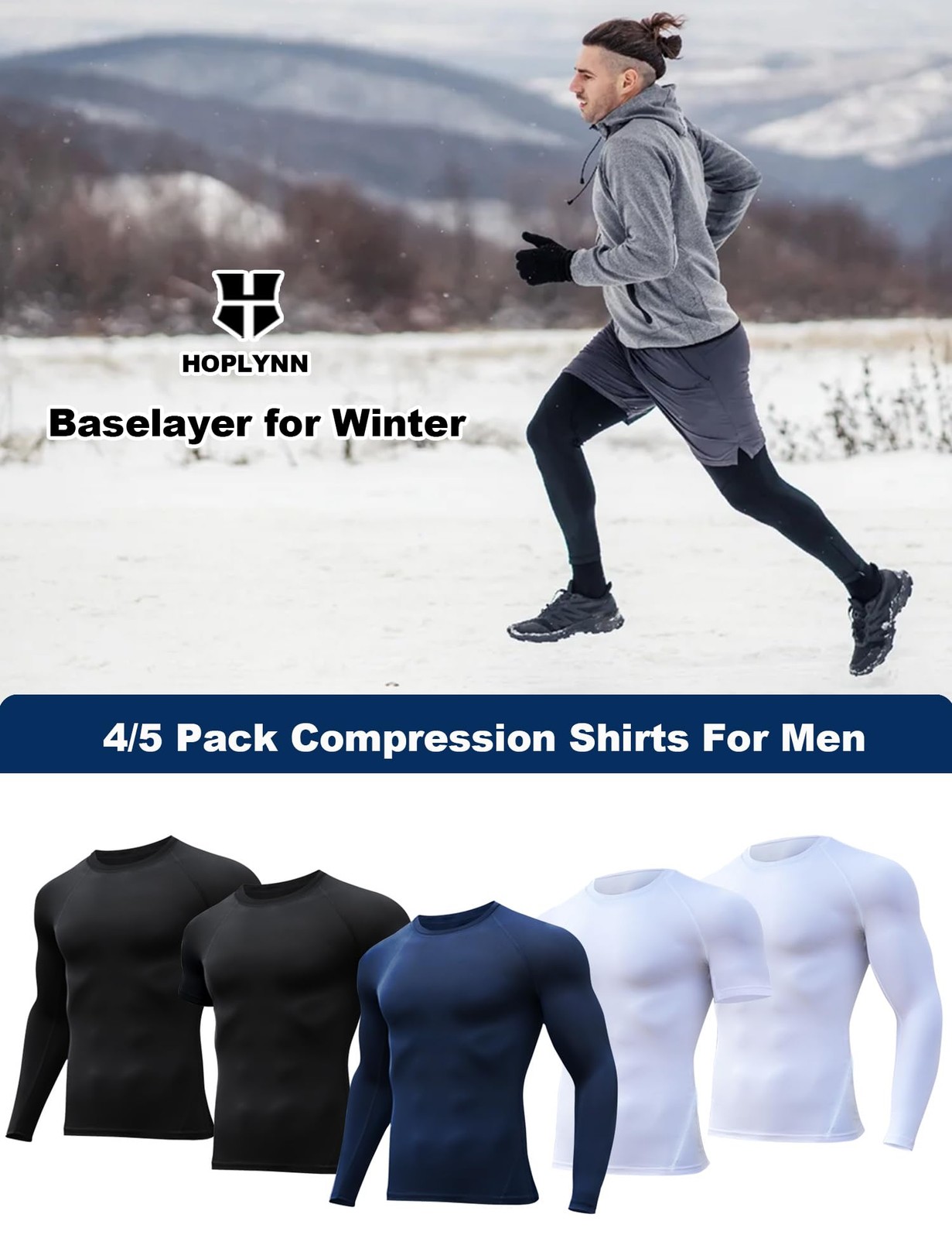 4 Pack Workout Compression Shirts Men Long/Short Sleeve Rash Guard Athletic U…
