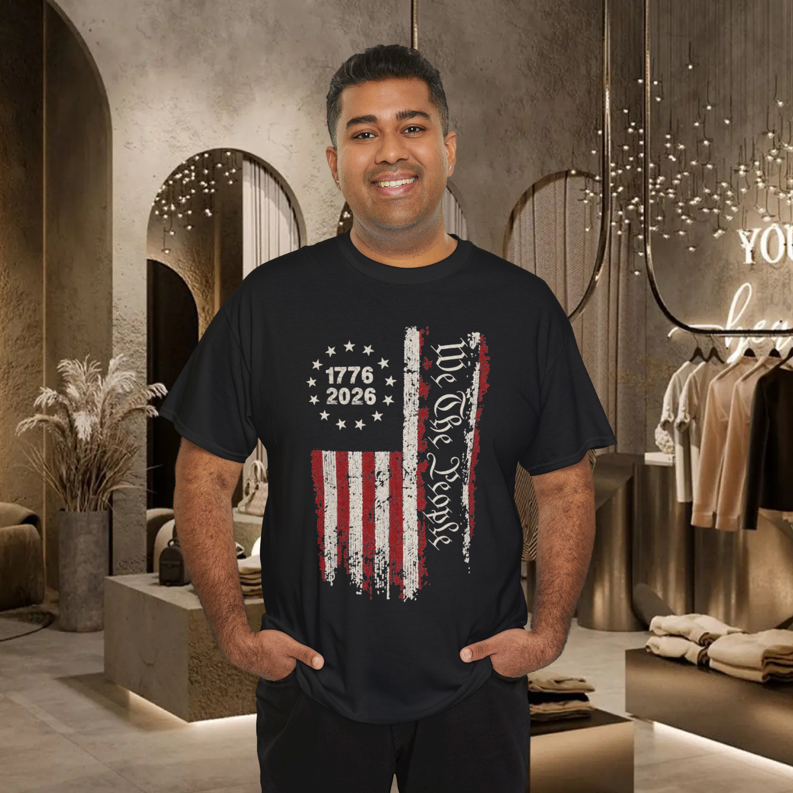 We The People 1776–2026 250th Anniversary American Flag T-Shirt