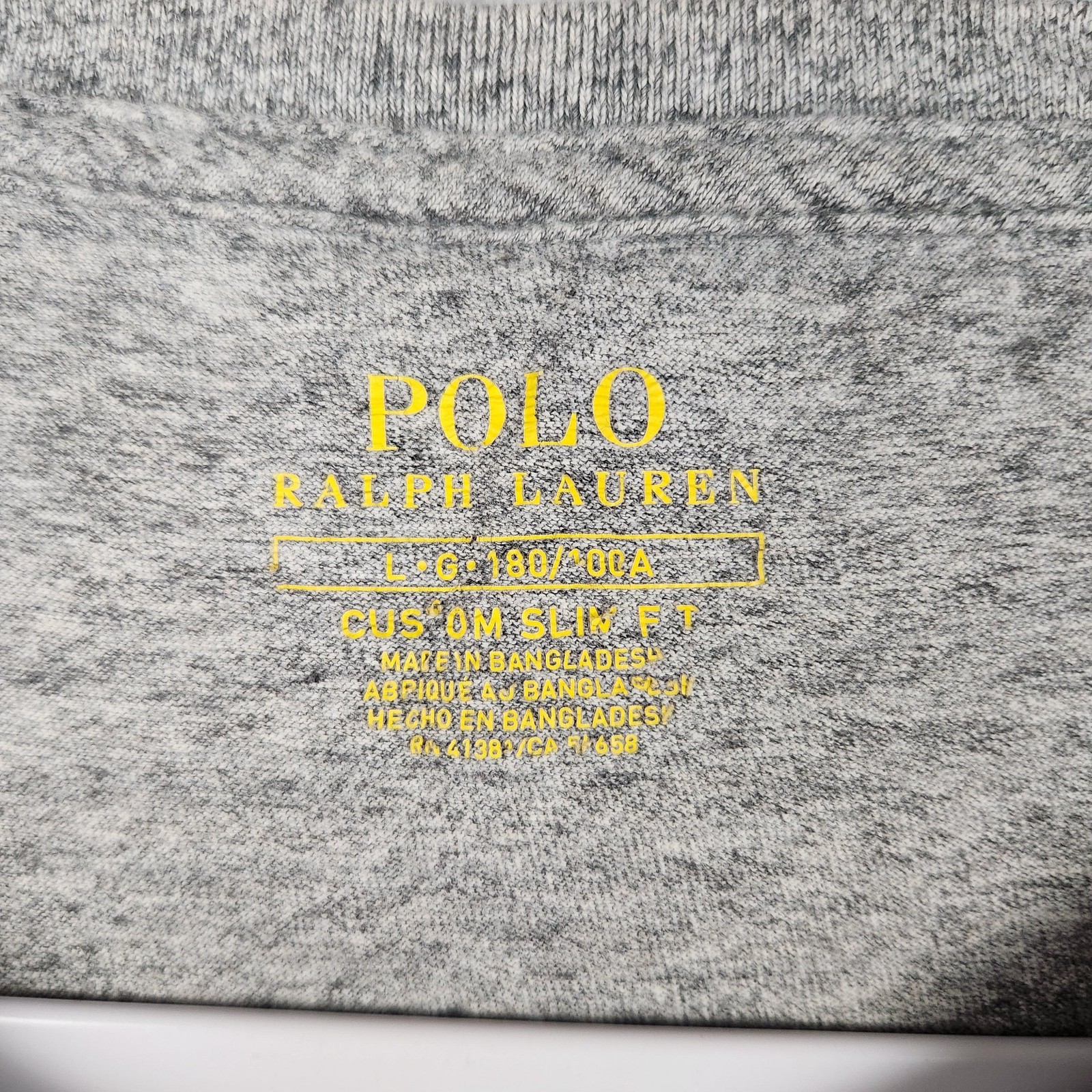 Polo Ralph Lauren Shirt Mens Large Gray Custom Slim Fit Small Pony Logo Classic