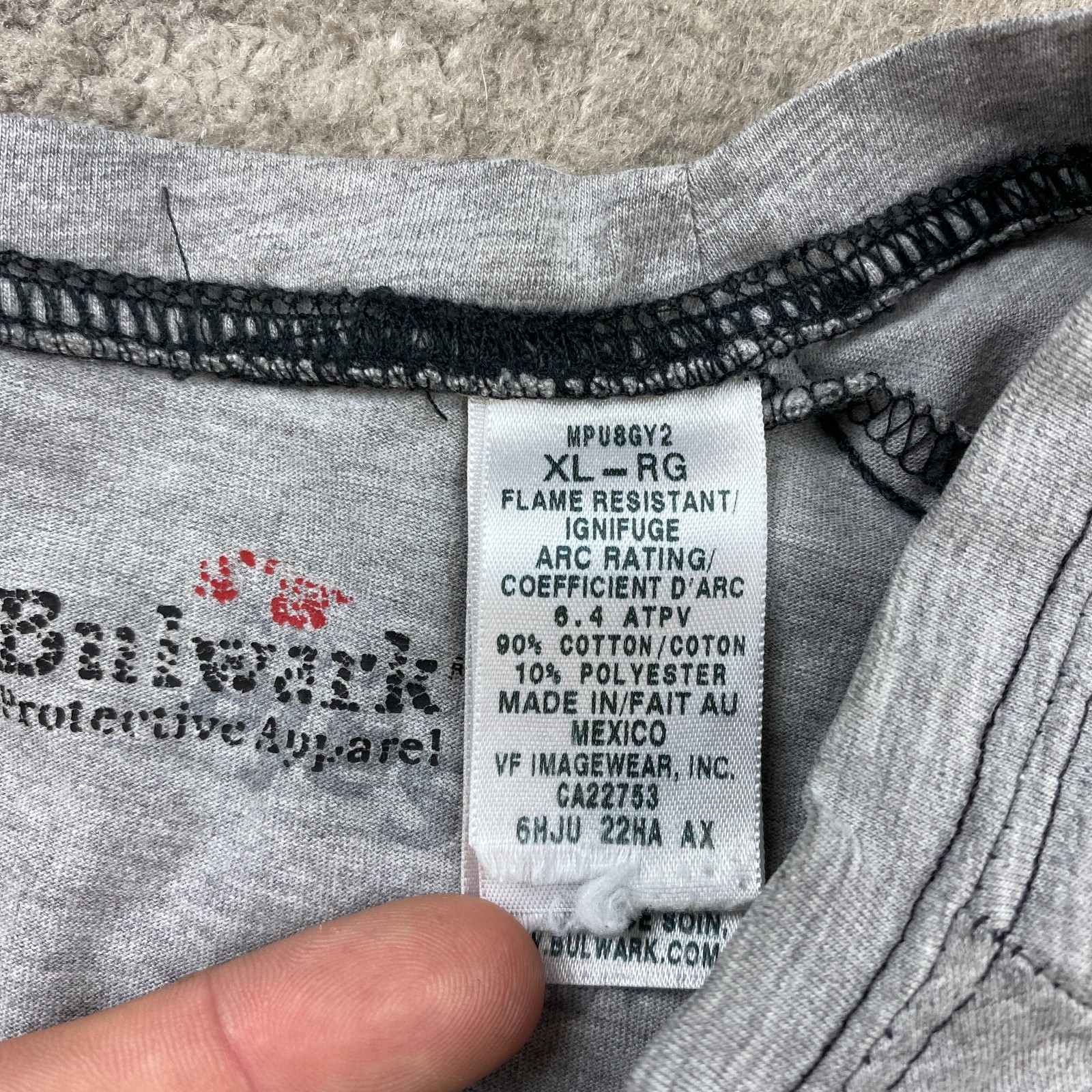Bulwark FR Shirt Extra Large Gray CAT 2 CAL Flame Resistant HRC ARC Workwear Men