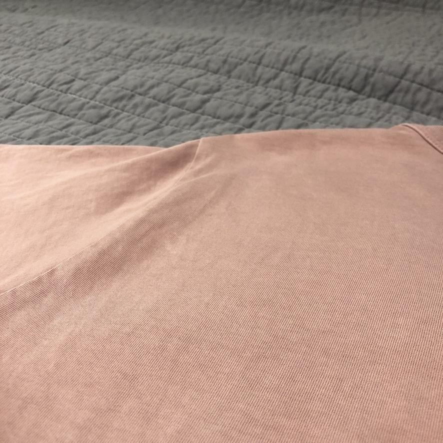 Kith Shirt Men XS Pink Script Logo Embroidered Tee Crewneck Distressed Patina