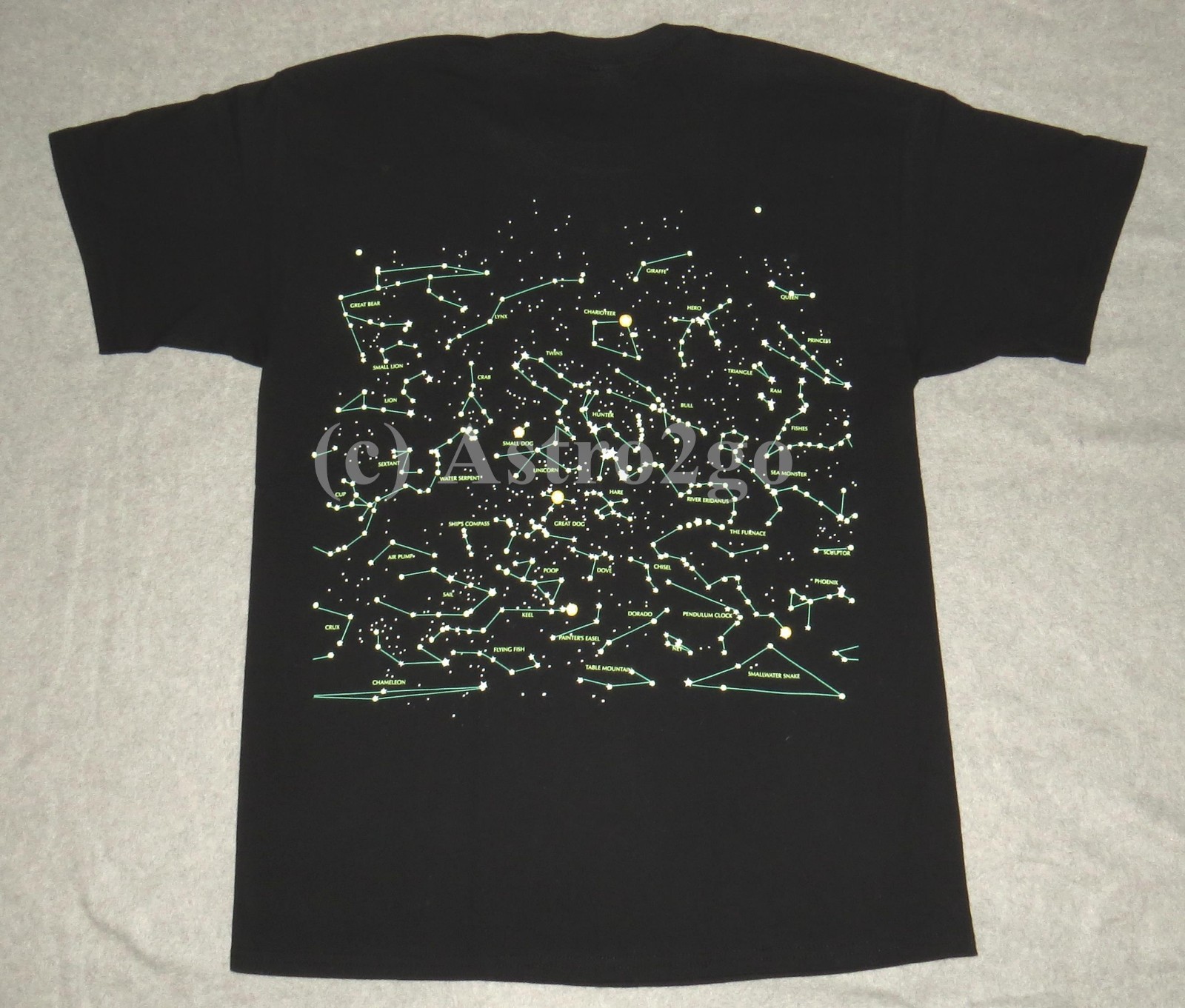 HEAVENLY BODIES-Stars Constellations Space Science Astronomy 2-sided Glow Tshirt