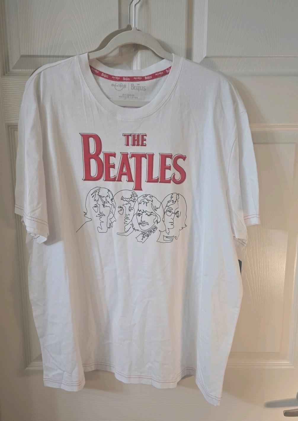 The Beatles Mens XXL White Ss T Shirt With Logo Bought In London Hard Rock Cafe