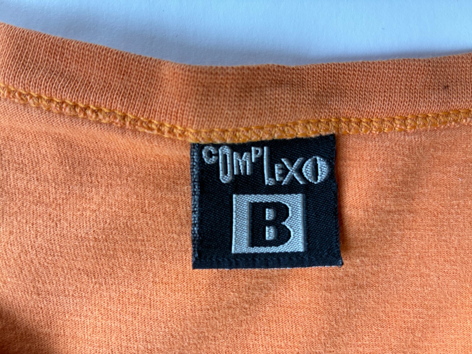 Complexo B Hand Print Graphic Crew T-Shirt Orange Brazil Catholic Religious
