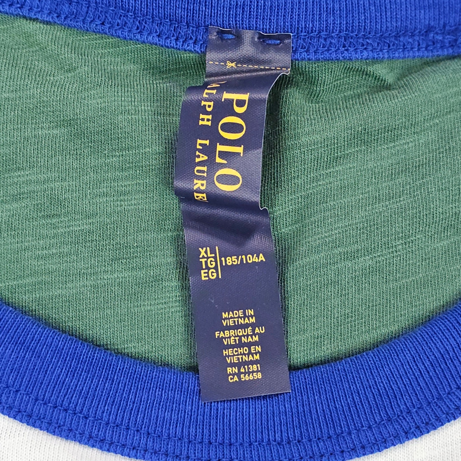 NWT Polo Ralph Lauren Shirt Mens XL White Green Reversible Track Graphic Tee