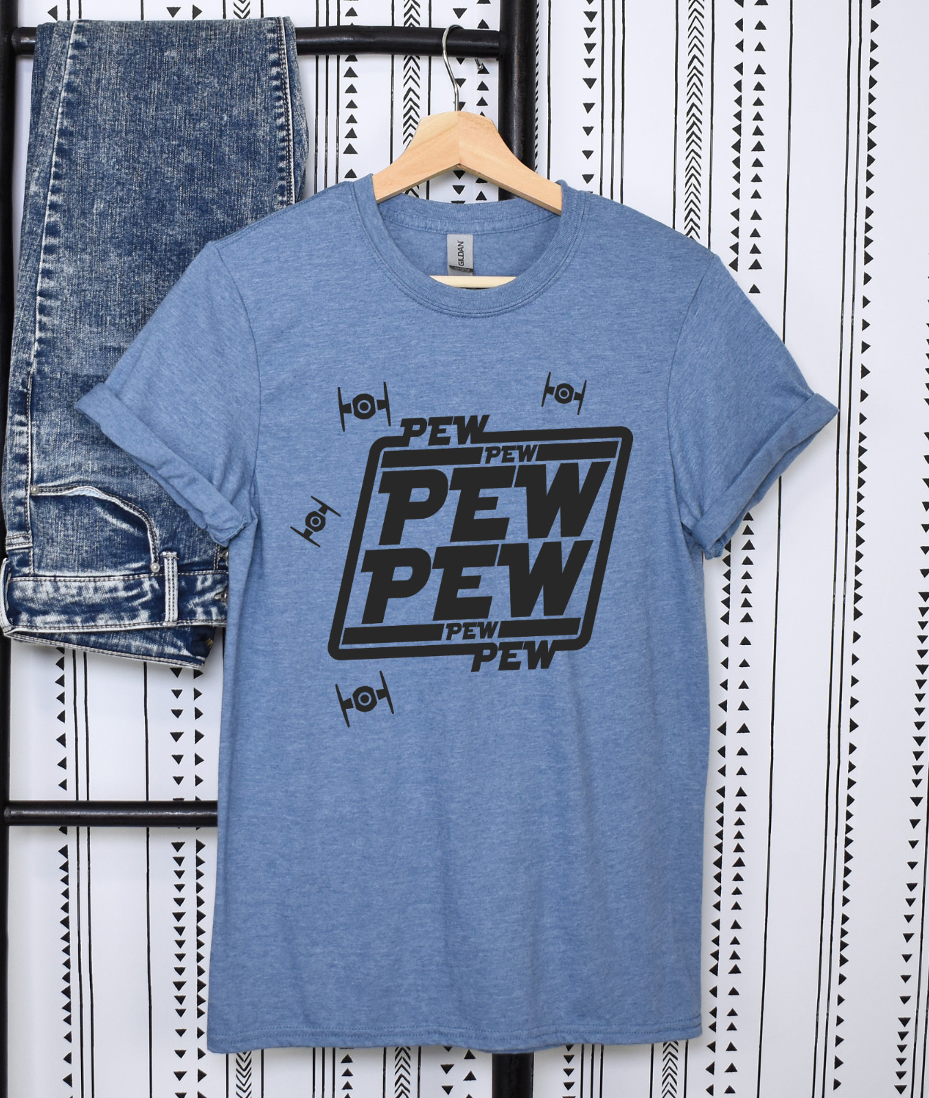 Pew Pew Pew Star Wars Vader Funny Graphic Novelty Jedi Tee Shirt T-shirt