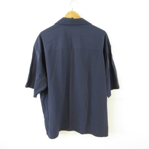 Nano Universe Men’s Oversized Navy Shirt L Rayon/Nylon/Polyurethane AB Condition