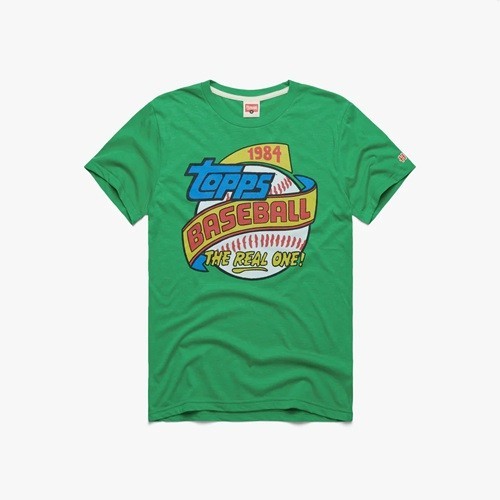 Homage Topps Baseball 1984 Green Logo T-Shirt NEW WITH TAGS!^