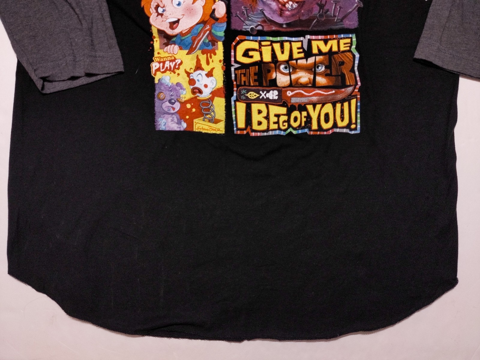 UNIVERSAL Halloween Horror Knights Chucky Raglan Shirt 2023 Artist XL ~ New