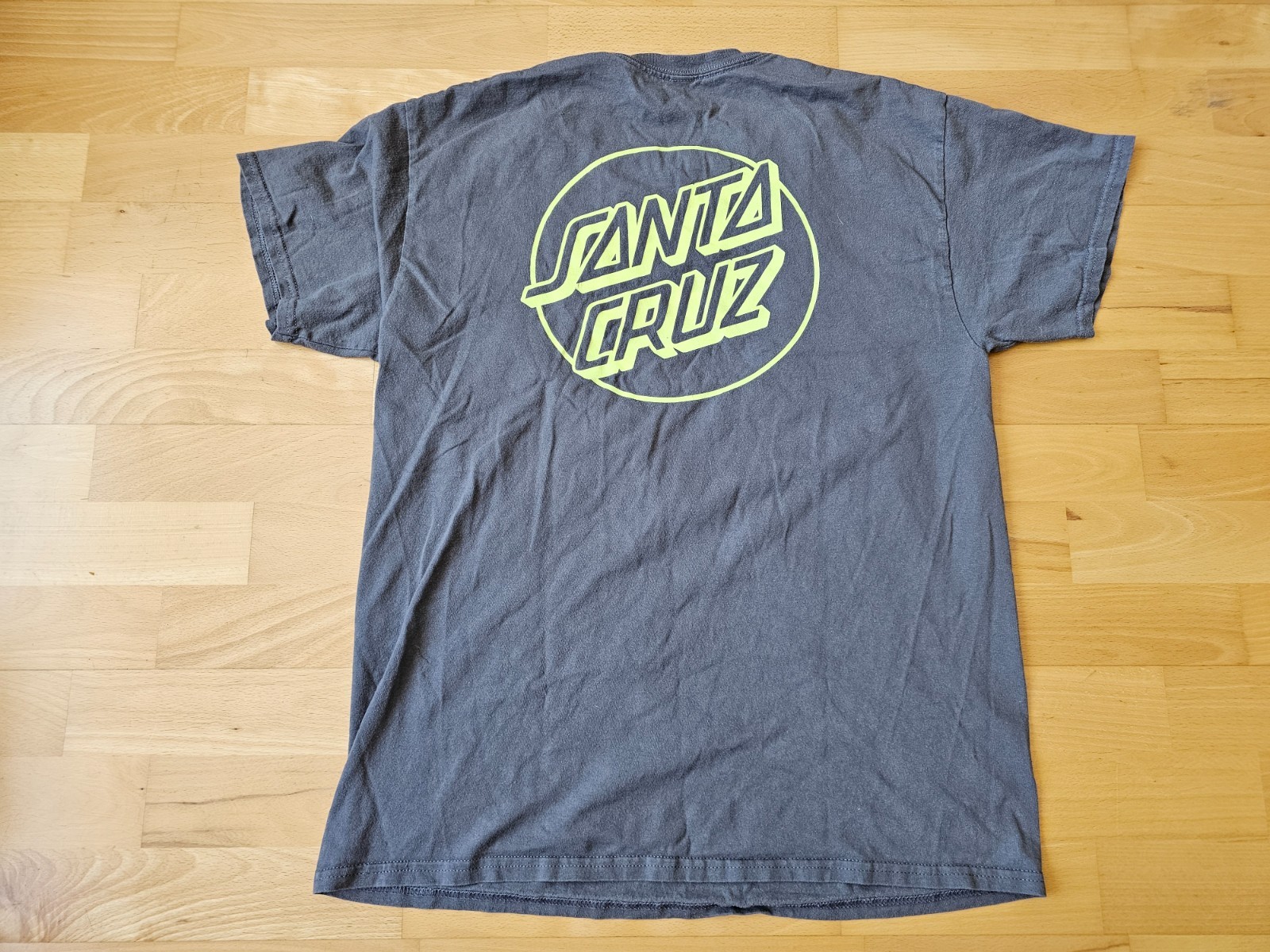 Santa Cruz Opus Dot T Shirt Mens L Charcoal Safety Grey Skate Graphic