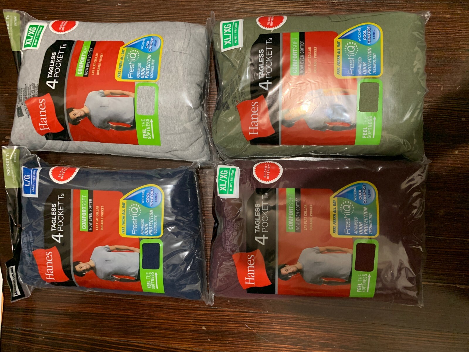 4 pack Hanes Men’s Pocket T-Shirt Crew-neck