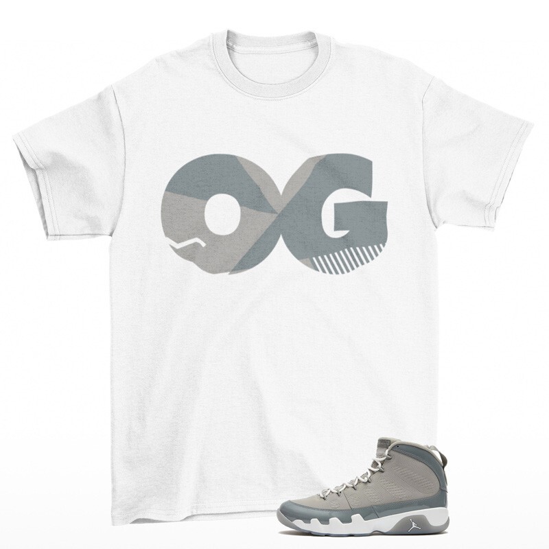 OG Sneaker Shirt White to Match Jordan 9 Retro Cool Grey HV4794-011