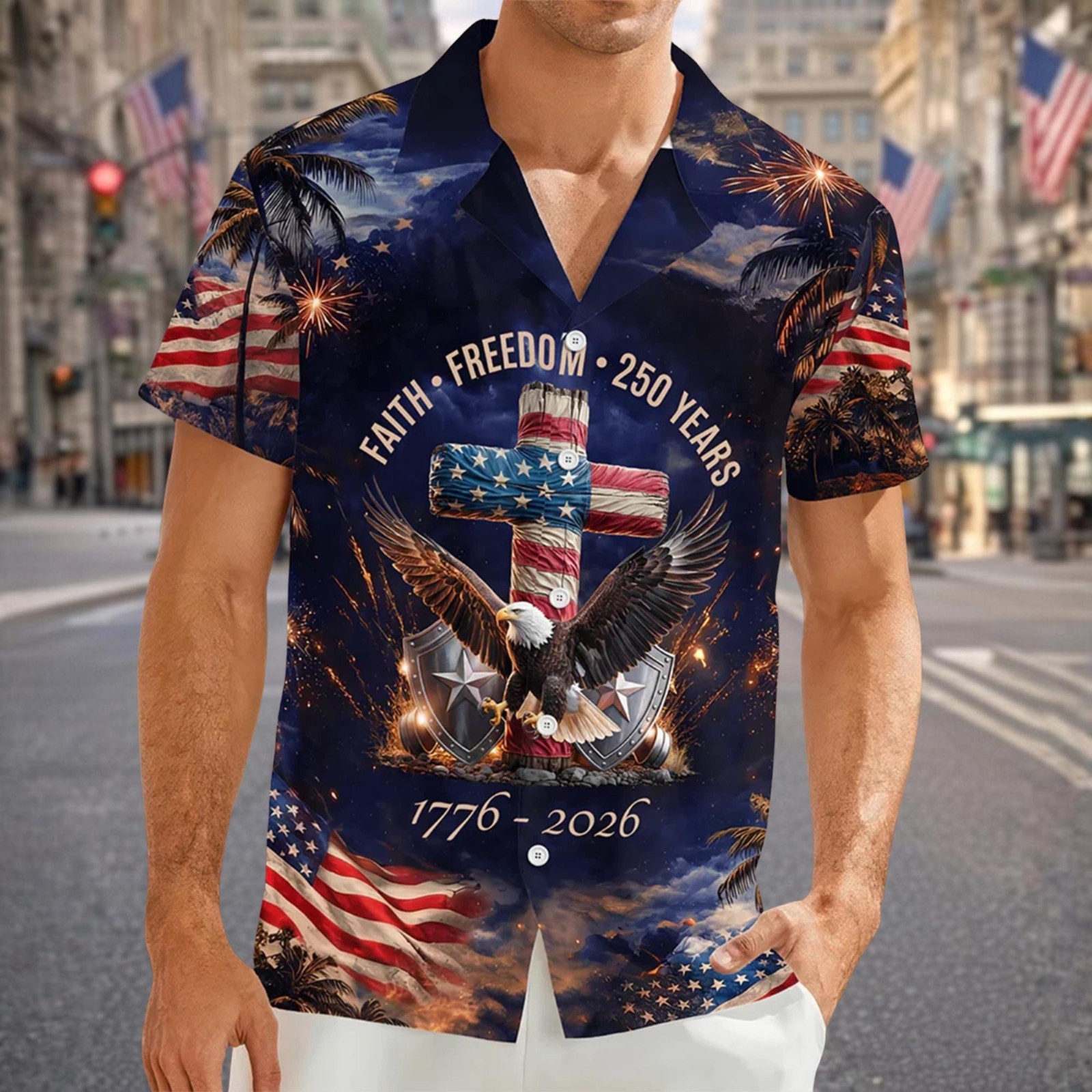 America 250th Anniversary Hawaiian Shirt, 250 Years Of Freedom Button Shirt