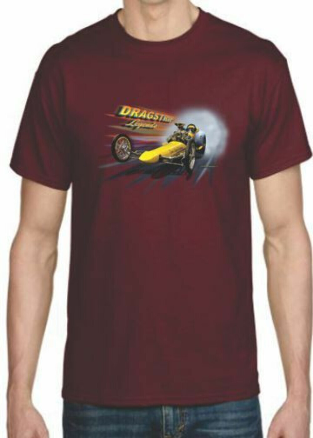 Adult DryBlend® T-Shirt – (YELLOW DRAGSTER LEGENDS – HOT ROD)